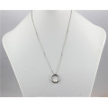 Large Circle Silver Natural Simple Pearl Pendant